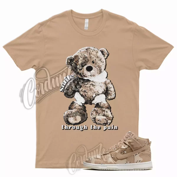 Tan SMILE T Shirt for Dunk High Desert Camo Hemp Sail Velvet Brown Pink 1 Jezsport.com