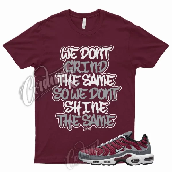 GRIND T Shirt for N Air Max Plus Red Grey White Burgundy Bordeaux Varsity 1 6 Jezsport.com