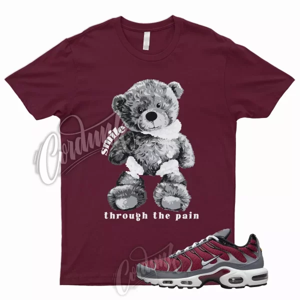 SMILE T Shirt for N Air Max Plus Red Grey White Burgundy Bordeaux Varsity 1 Jezsport.com