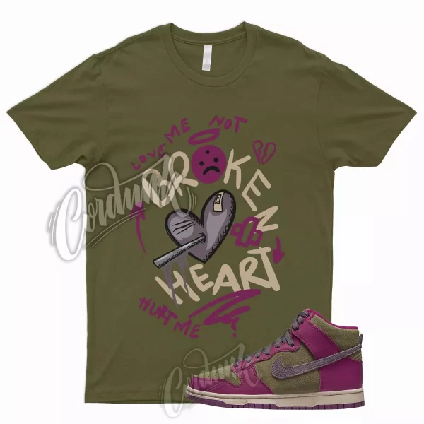 BROKE T Shirt for N Dunk High Dynamic Berry Grand Purple Pilgrim Olive Tan 1 Jezsport.com