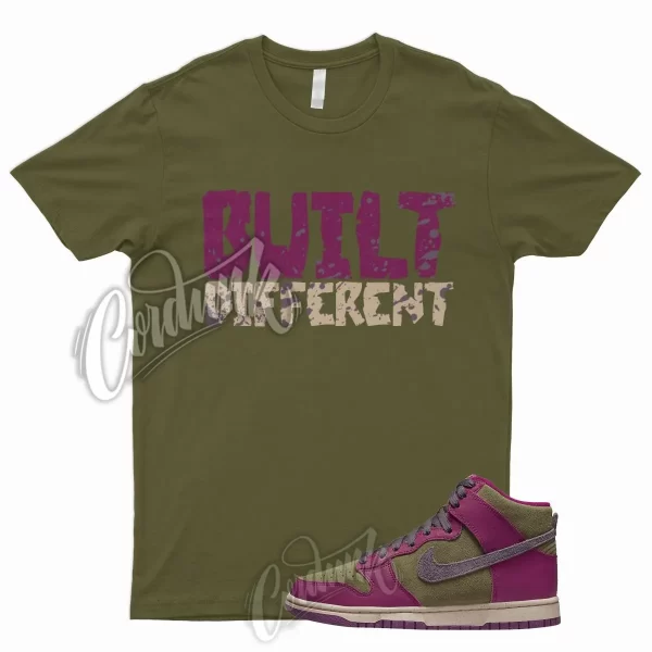 BUILT T Shirt for N Dunk High Dynamic Berry Grand Purple Pilgrim Olive Tan 1 Jezsport.com