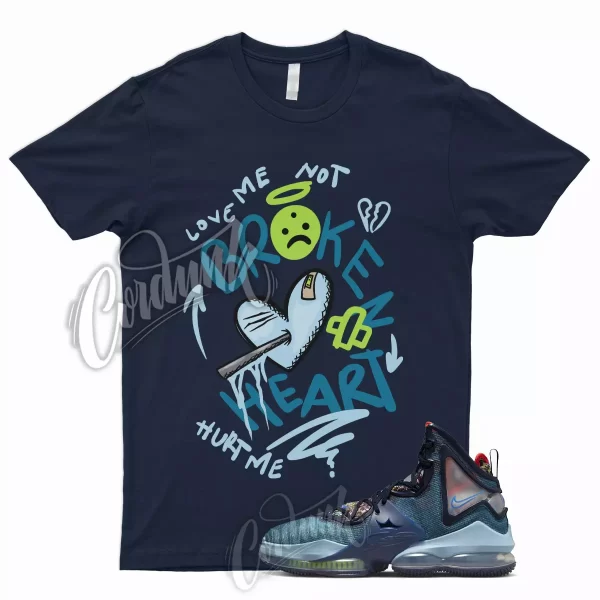 Navy BROKE Shirt for Lebron 19 Fast Food Blackened Blue Worn Atomic Green Dutch Jezsport.com