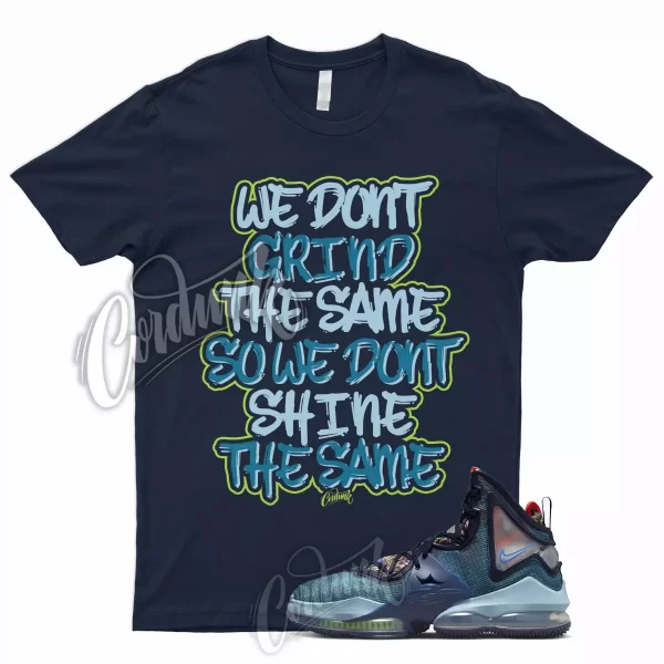 Navy GRIND Shirt for Lebron 19 Fast Food Blackened Blue Worn Atomic Green Dutch Jezsport.com