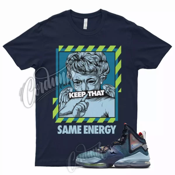 Navy ENERGY Shirt for Lebron 19 Fast Food Blackened Blue Worn Atomic Green Dutch Jezsport.com