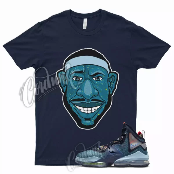 Navy LB T Shirt for Lebron 19 Fast Food Blackened Blue Worn Atomic Green Dutch 1 Jezsport.com