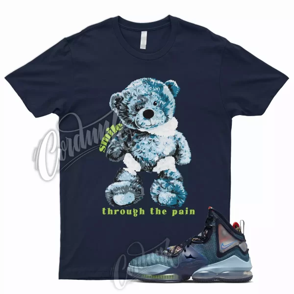 Navy SMILE Shirt for Lebron 19 Fast Food Blackened Blue Worn Atomic Green Dutch Jezsport.com