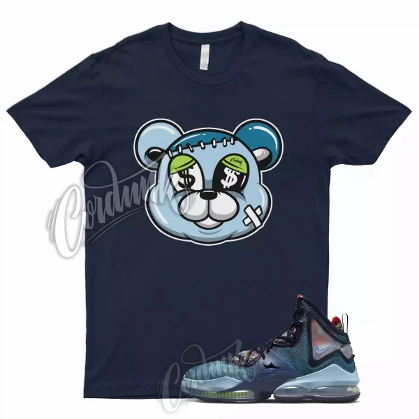 Navy STITCH Shirt for Lebron 19 Fast Food Blackened Blue Worn Atomic Green Dutch Jezsport.com