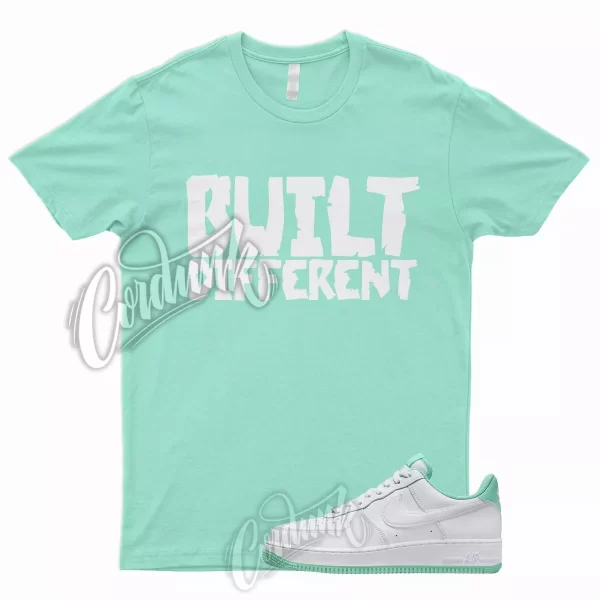 BUILT T Shirt for N Air Force 1 Low White Mint Foam Mystic Navy Mid Green 90 Jezsport.com