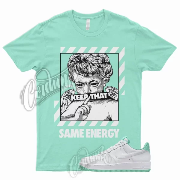 ENERGY T Shirt for N Air Force 1 Low White Mint Foam Mystic Navy Mid Green 90 Jezsport.com