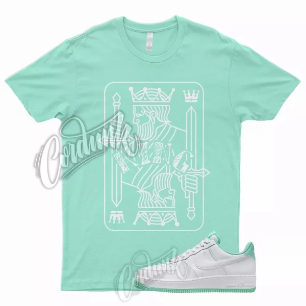 KING T Shirt for N Air Force 1 Low White Mint Foam Mystic Navy Mid Green 90 Jezsport.com