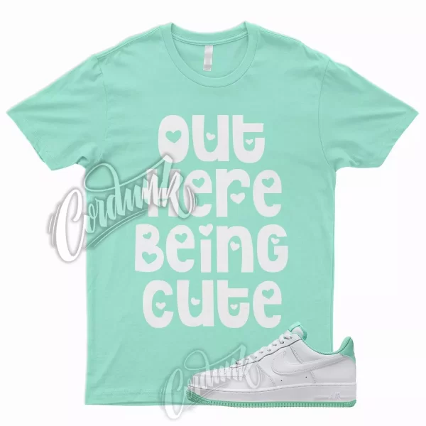 CUTE T Shirt for N Air Force 1 Low White Mint Foam Mystic Navy Mid Green 90 Jezsport.com