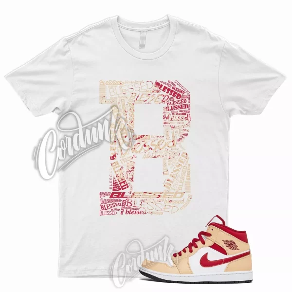 BLESSED T Shirt for J1 1 Mid Light Curry Cardinal Red Onyx Beige Cream High Jezsport.com