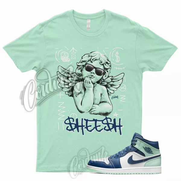 Mint SHE T Shirt for J1 1 Mystic Blue Foam Green 6 Tropical Twist Low 5 Glow Jezsport.com