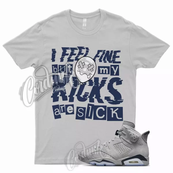 SICK T Shirt for J1 6 Georgetown 3 Midnight Navy Magnet Low Mid High 1 Grey Jezsport.com