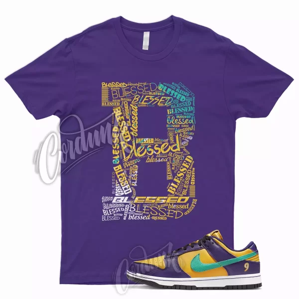 BLESS T Shirt for Dunk Low LL Court Purple University Gold Emerald Yellow 1 Jezsport.com