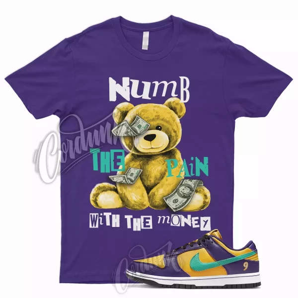 NUMB T Shirt for Dunk Low LL Court Purple University Gold Emerald Yellow 1 Jezsport.com