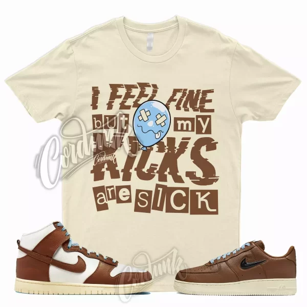 SICK V2 T Shirt for Dunk Pecan Brown Orange Force 1 07 Vintage Air Refresh Jezsport.com