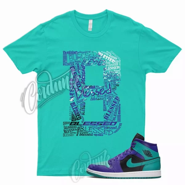 BLESSED Shirt for J1 1 Dark Concord New Emerald Teal Purple Grape 5 6 Rings Jezsport.com