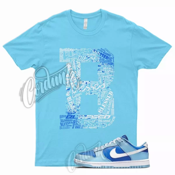 BLS T Shirt for N Dunk Low Argon Blue Flash Marina Dutch UNC Powder White 1 Jezsport.com