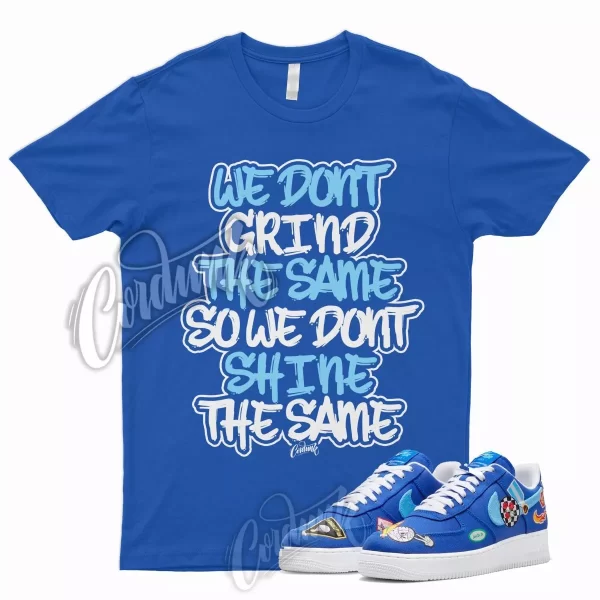 GRIND T Shirt for N Air Force 1 Low Patched Up Racer University Angeles Blue Jezsport.com