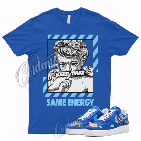 ENERGY T Shirt for N Air Force 1 Low Patched Up Racer University Angeles Blue Jezsport.com