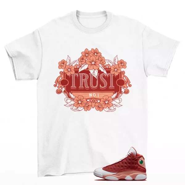 Trust Sneaker Shirt White to Match Jordan 13 Retro Dune Red DJ5982-601 Jezsport.com