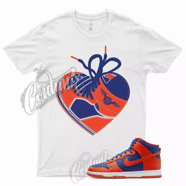 HEART T Shirt for Dunk High Navy Orange Deep Royal Blue Knicks Vapormax 1 Jezsport.com