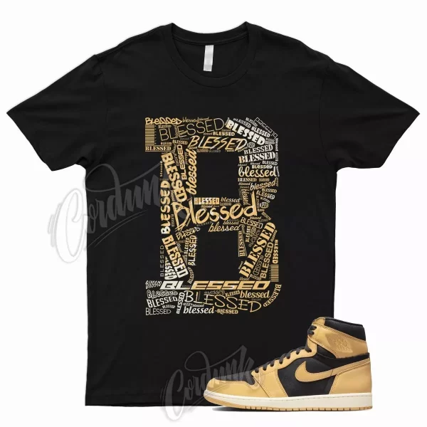 BLESSED T Shirt for J1 1 High OG Heirloom Vachetta Tan Black Sail Yellow Sun Jezsport.com