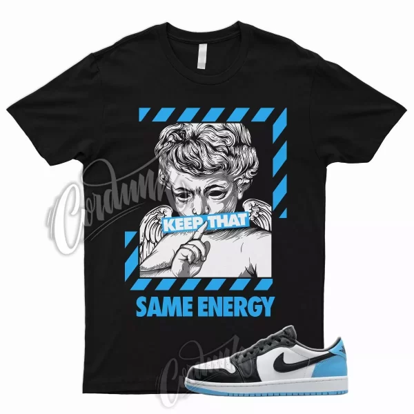 ENERGY Shirt for J1 1 Low Black Dark Powder Blue UNC University Low Mid High Jezsport.com