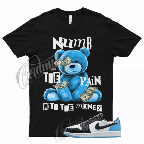 NUMB T Shirt for J1 1 Low Black Dark Powder Blue UNC University Low Mid High Jezsport.com