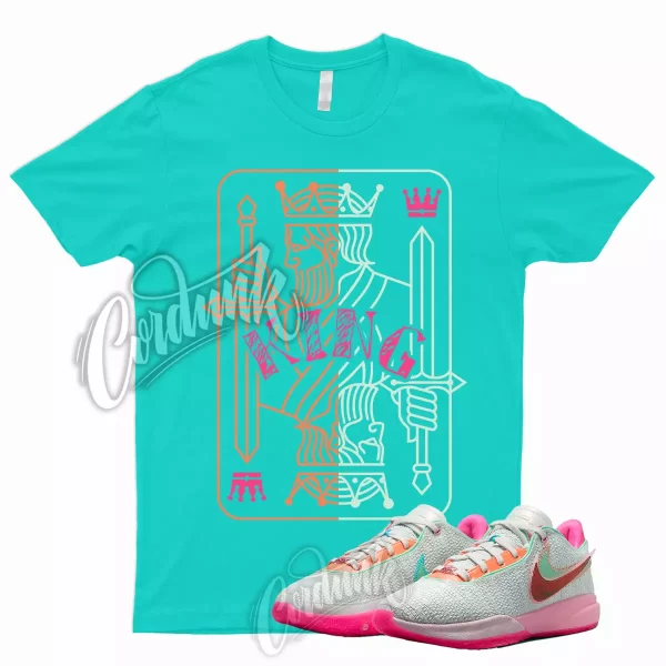 KING Shirt for Lebron 20 Time Machine Barely Green Soft Pink Multi Color 19 1 18 Jezsport.com