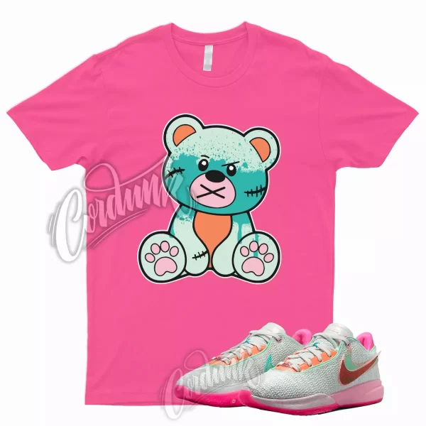 Neon Pink BEAR T Shirt for Lebron 20 Time Machine Barely Green Soft Multi 19 1 9 Jezsport.com