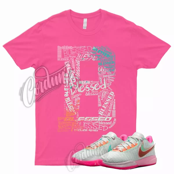 Neon Pink BLESSED Shirt for Lebron 20 Time Machine Barely Green Soft Multi 19 1 Jezsport.com