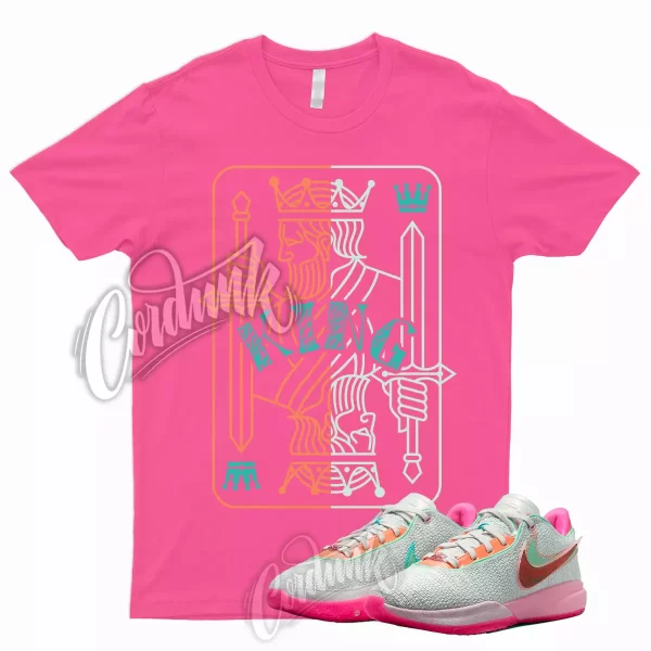 Neon Pink KING Shirt for Lebron 20 Time Machine Barely Green Soft Multi 19 1 9 Jezsport.com