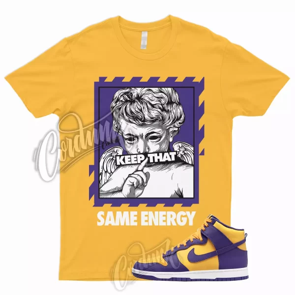 ENERGY T Shirt for Dunk High Purple Yellow Court Gold Home Team Away 95 Lebron 1 Jezsport.com