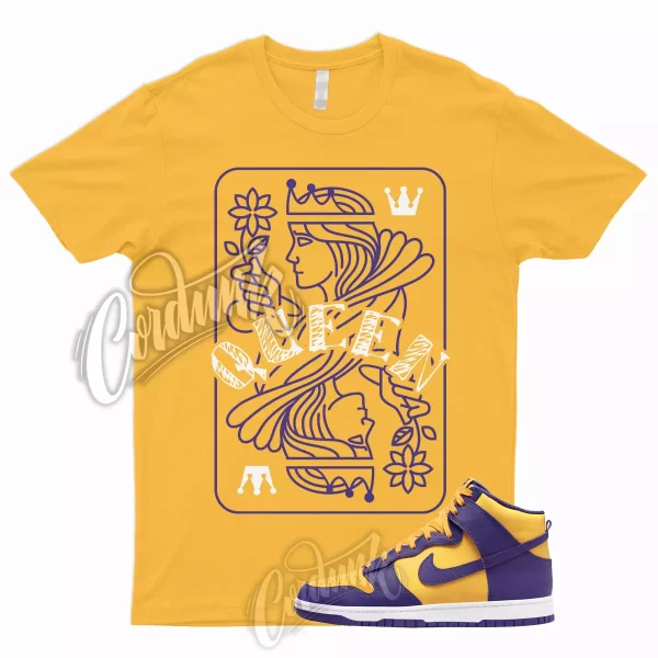 QUEEN T Shirt for Dunk High Purple Yellow Court Gold Home Team Away 95 Lebron 1 Jezsport.com