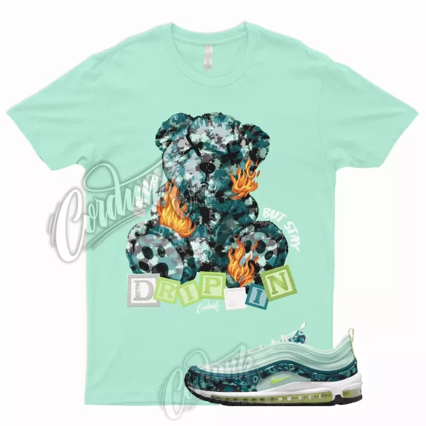 FIRE T Shirt Air Max 97 Green Camo Mint Foam Barely Volt Neon Lime Vapormax Plus Jezsport.com