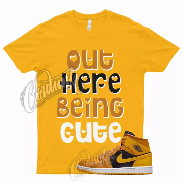 CUTE T Shirt for J1 Mid Chutney Taxi Pollen OG High Low University Gold Yellow 1 Jezsport.com