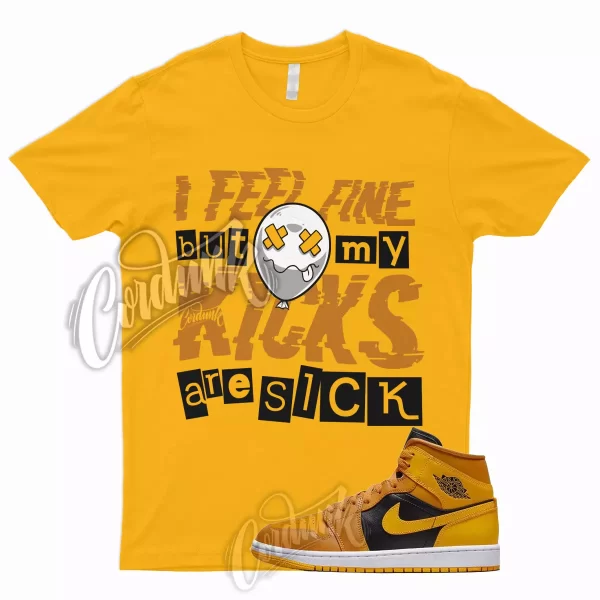 SICK T Shirt for J1 Mid Chutney Taxi Pollen OG High Low University Gold Yellow 1 Jezsport.com