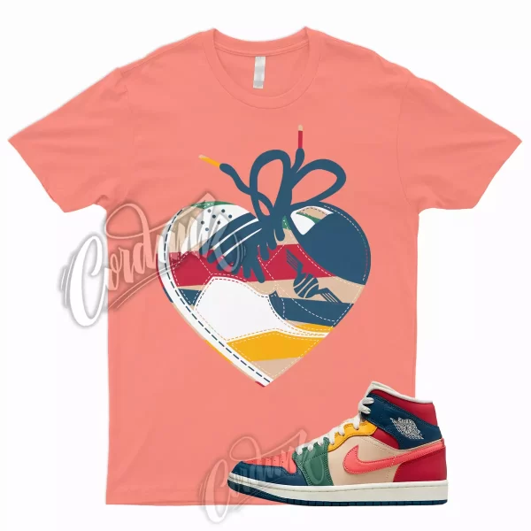 HEART Shirt for J1 1 Mid Magic Ember Fire Red Taxi French Blue Multi Color Green Jezsport.com