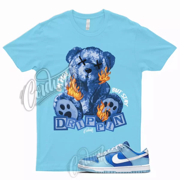 FIRE T Shirt for N Dunk Low Argon Blue Flash Marina Dutch UNC University 1 9 95 Jezsport.com