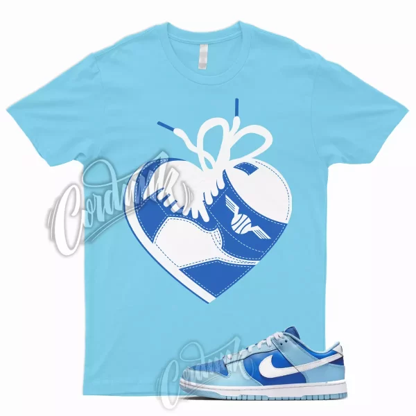 HEART Shirt for N Dunk Low Argon Blue Flash Marina Dutch UNC University 1 9 95 Jezsport.com