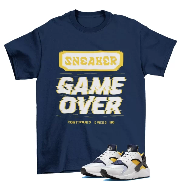 Game Over Shirt to Match Air Huarache Varsity Maize Michigan / DD1068-107 Jezsport.com