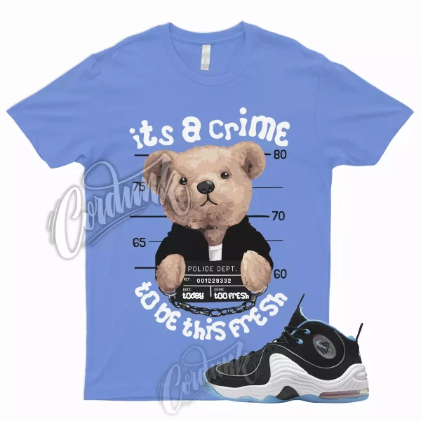 CRIME T Shirt for Air Penny 2 Black University Blue UNC Ice Blue Carolina Powder Jezsport.com