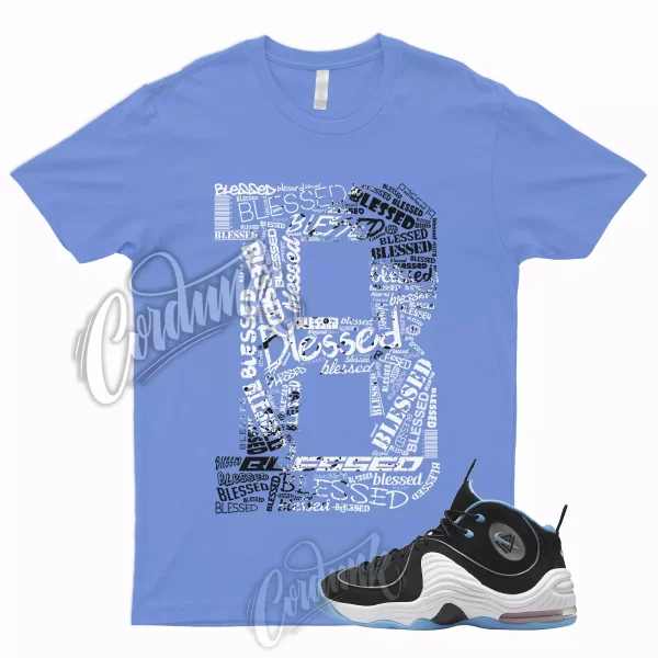 BLESSED Shirt for Air Penny 2 Black University Blue UNC Ice Blue Carolina Powder Jezsport.com