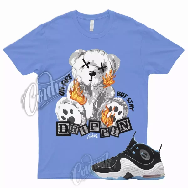 FIRE T Shirt for Air Penny 2 Black University Blue UNC Ice Blue Carolina Powder Jezsport.com