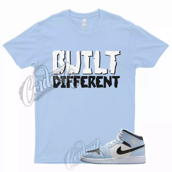 BUILT T Shirt for 1 Mid GS Ice Blue UNC Powder Light Black Sail White University Jezsport.com