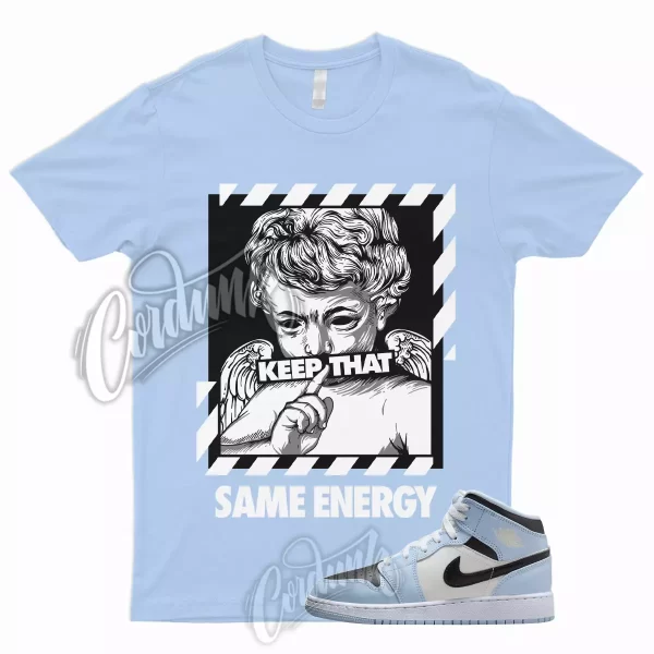 ENERGY Shirt for 1 Mid GS Ice Blue UNC Powder Light Black Sail White University Jezsport.com