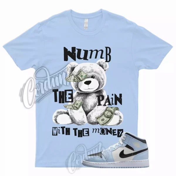 NUMB T Shirt for 1 Mid GS Ice Blue UNC Powder Light Black Sail White University Jezsport.com