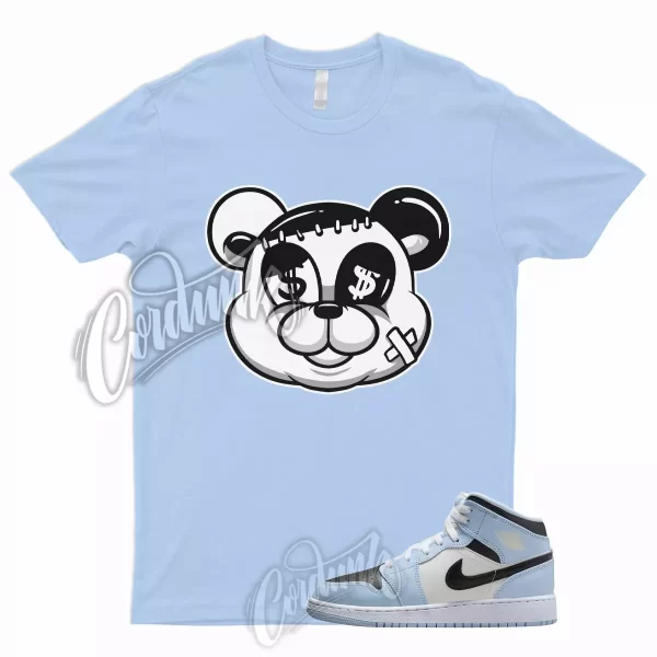 STITCH Shirt for 1 Mid GS Ice Blue UNC Powder Light Black Sail White University Jezsport.com